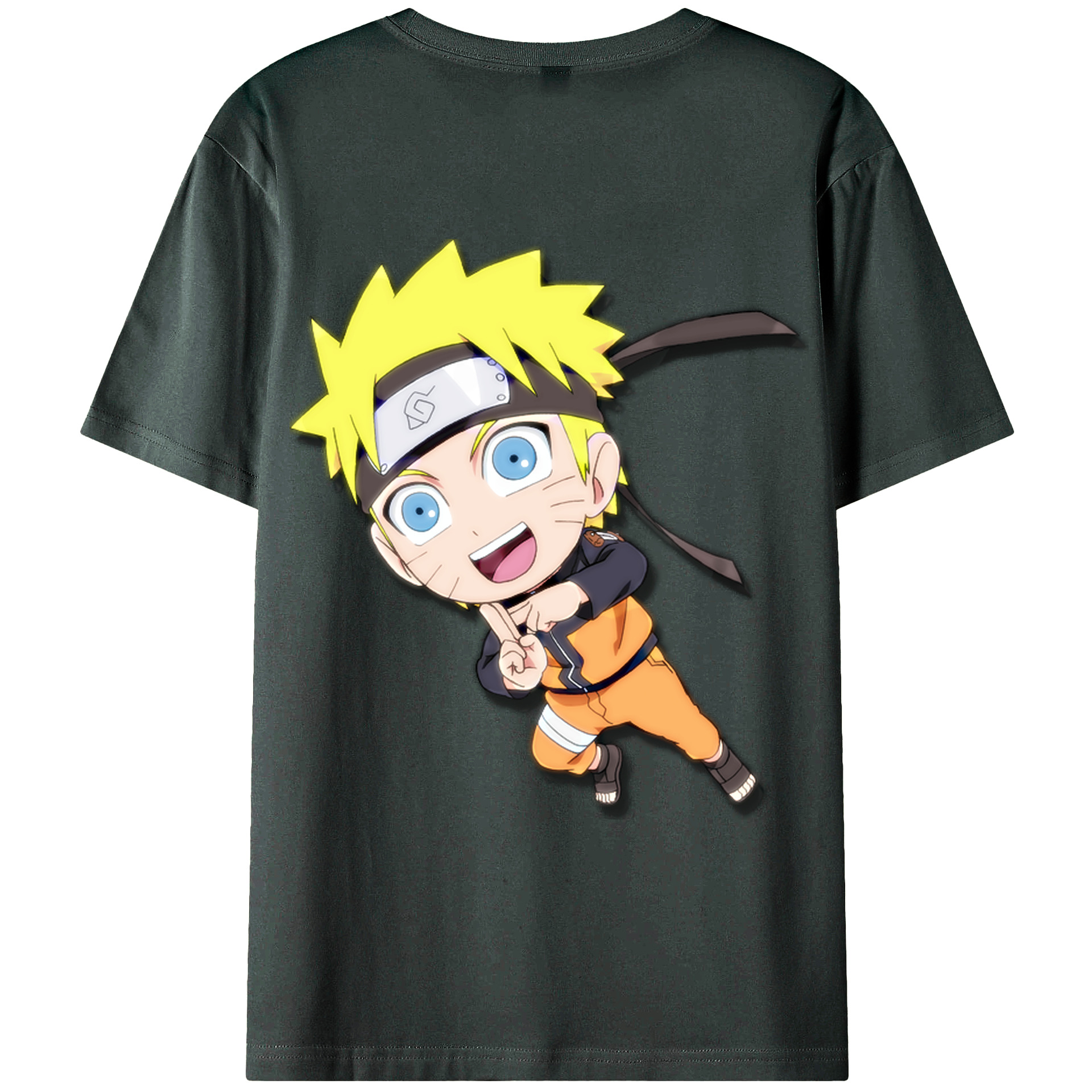 （画像用） NARUTO -ナルト- うずまき ナルト Uzumaki Naruto 綿100％ メンズ半袖Tシャツ（バックプリント） 通気性